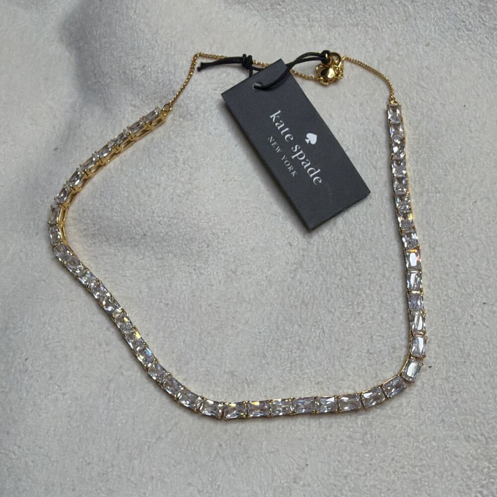 Authentic Kate Spade Necklace GLITZ Cubic Zirconia Tennis Necklace NWT
